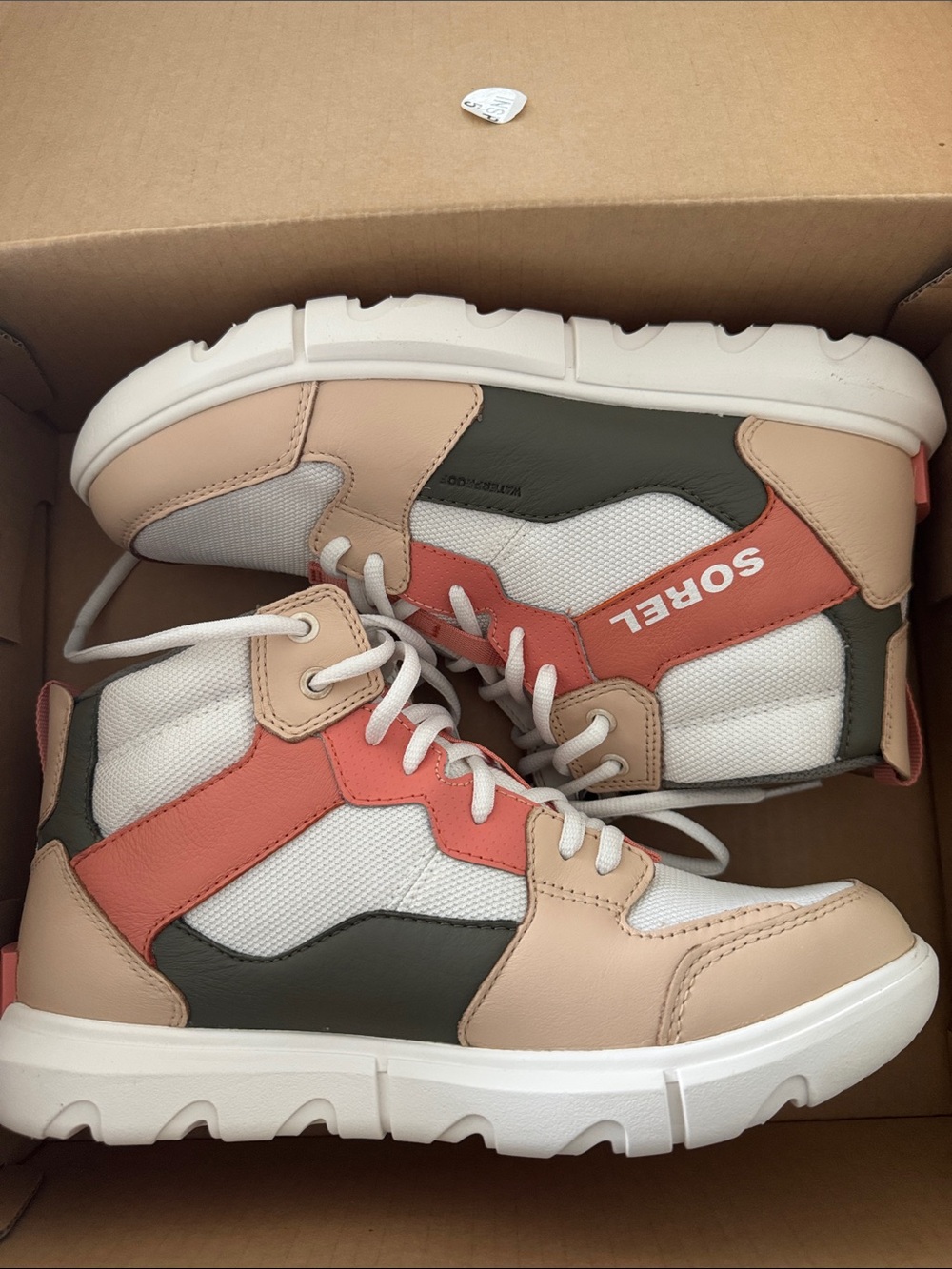 Sorel Coral, Olive & Beige High-Top Sneaker - Picture 3 of 3